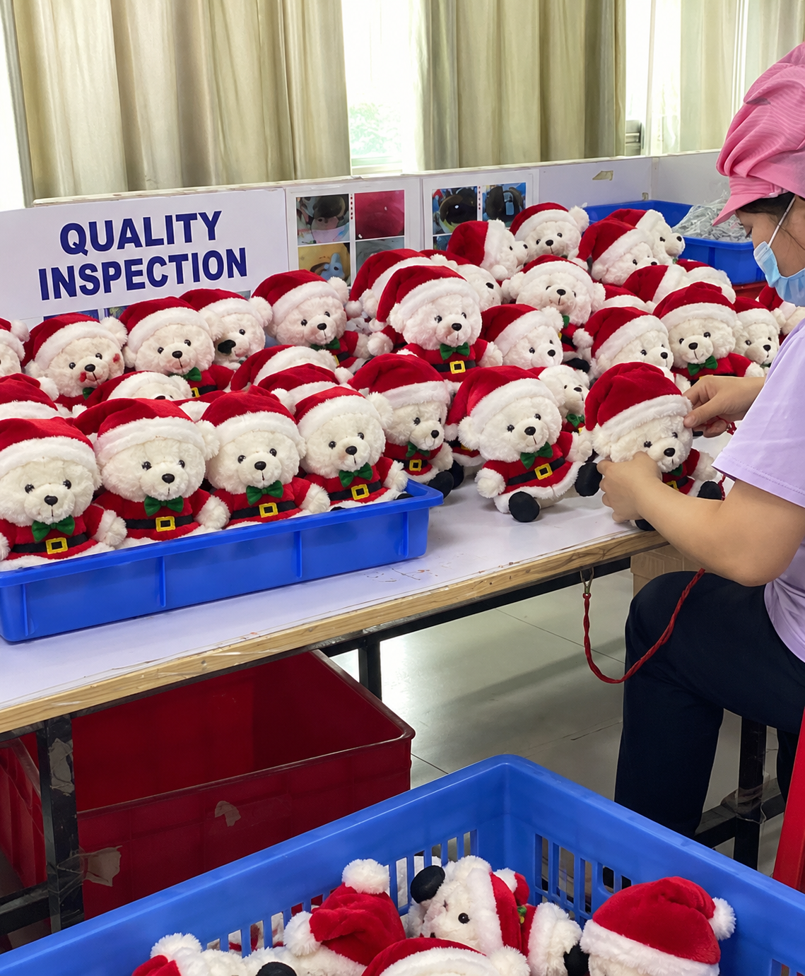 Quality inspection for plush Christmas products